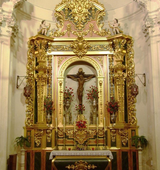 MADRID - Virgen del Puerto - Retablo Cristo
