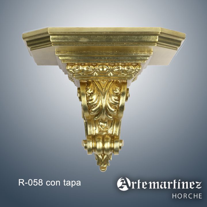 R-058 Repisa moldura tallada con base ampliada