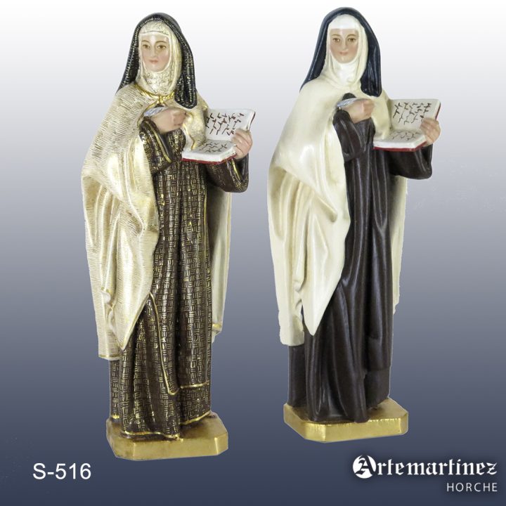 S-516 Santa Teresa. Medida: 24 cm alto. Acabado policromía estofada y policromía lisa.